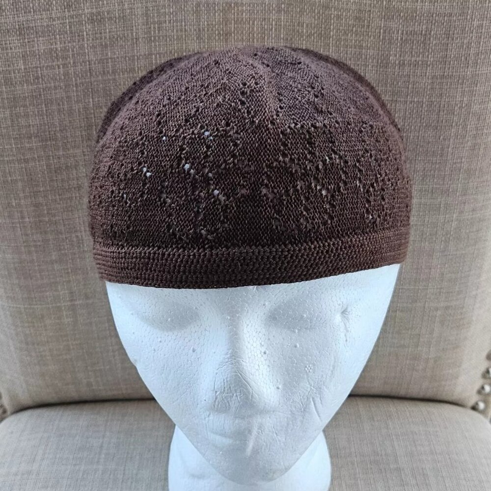 Men Hat Muslim Prayer Cap Topi Brown Net Pray Hat
